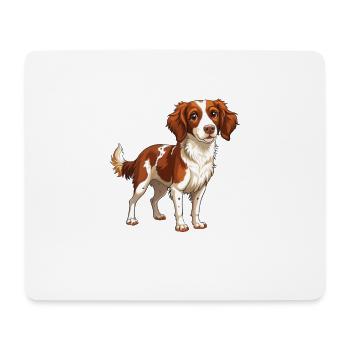 Chien Brittany Spaniel Dresseur Humain Professionnel - Tapis de souris (format paysage) - blanc - Devant