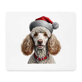 Weihnachtspudel Hund - Mousepad (Querformat) - Weiß - Vorne