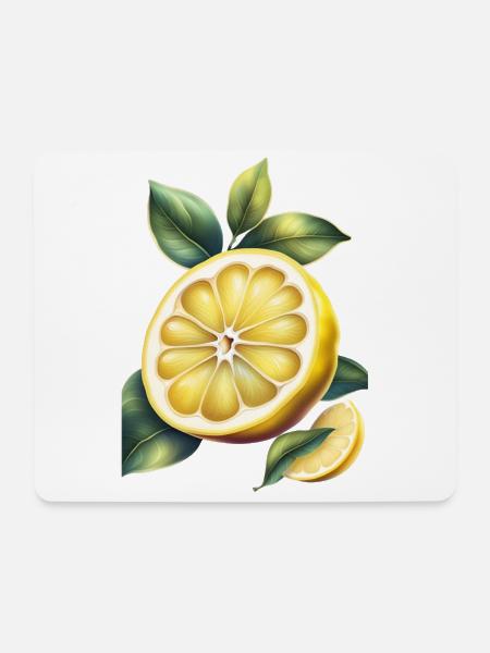 Ein gelbes Zitronen-T-Shirt-Design - Mousepad (Querformat) - Weiß