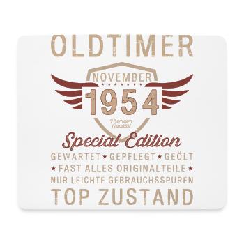 70. Geburtstag Oldtimer November 1954 Jahrgang 54 - Mousepad (Querformat) - Weiß - Vorne
