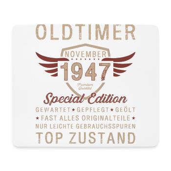 77. Geburtstag Oldtimer November 1947 Jahrgang 77 - Mousepad (Querformat) - Weiß - Vorne