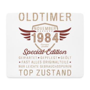 40. Geburtstag Oldtimer November 1984 Jahrgang 84 - Mousepad (Querformat) - Weiß - Vorne