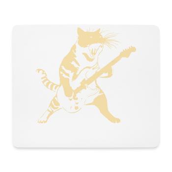 Rockin' Kitty A cool design with a cat - Mouse Pad (horizontal) - white - Front
