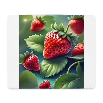 Ein Haufen frisch gepflückter Erdbeeren - Mousepad (Querformat) - Weiß - Vorne