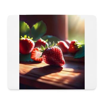 Ich liebe Erdbeeren - Mousepad (Querformat) - Weiß - Vorne