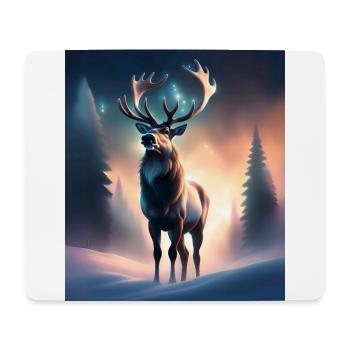 Renne majestueux - Tapis de souris (format paysage) - blanc - Devant