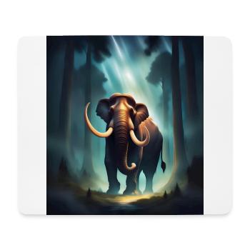 Mammut im Wald - Mousepad (Querformat) - Weiß - Vorne