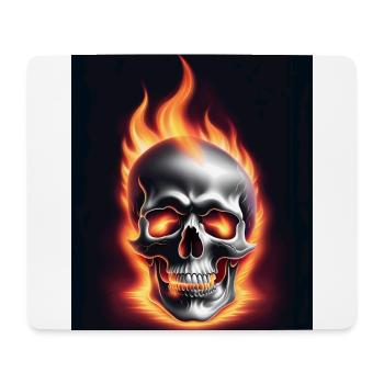 Ein brennender Schädel - Mousepad (Querformat) - Weiß - Vorne