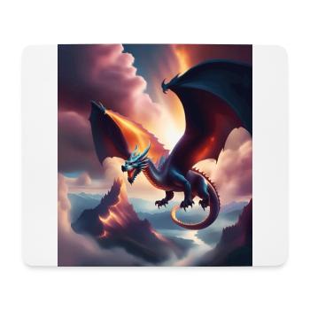 Drache fliegt über die Berge - Mousepad (Querformat) - Weiß - Vorne