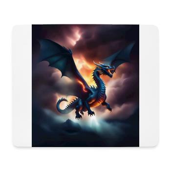 Cool dragon flying over the clouds - Mouse Pad (horizontal) - white - Front