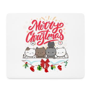 Cute Christmas cat - Cute christmas cat - Mouse Pad (horizontal) - white - Front
