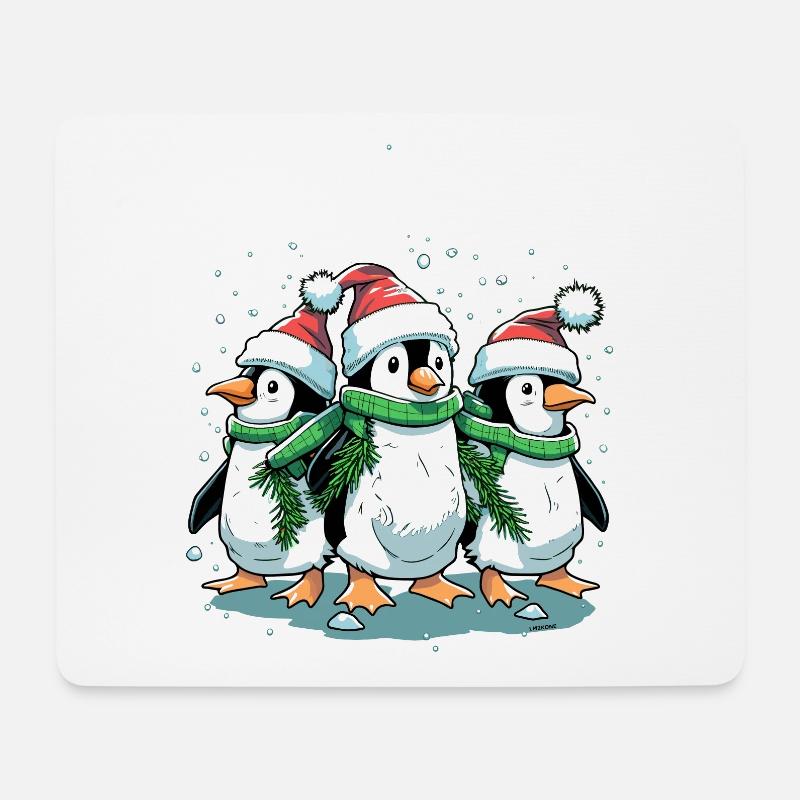 Niedlicher Weihnachtspinguin - Niedlicher Weihnachtspinguin - Mousepad (Querformat) - Weiß