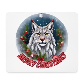 Luchs (Merry Christmas) - Mousepad (Querformat) - Weiß - Vorne
