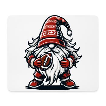 Gnome de football de Noël pour les fans de sport - Tapis de souris (format paysage) - blanc - Devant