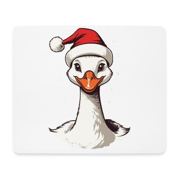 Festliche Ente Süßes Weihnachtsmotiv Mit Mütze - Mousepad (Querformat) - Weiß - Vorne