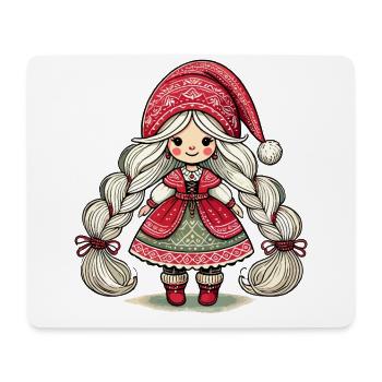 Niedlicher Weihnachtself Im Skandinavischen Stil - Mousepad (Querformat) - Weiß - Vorne
