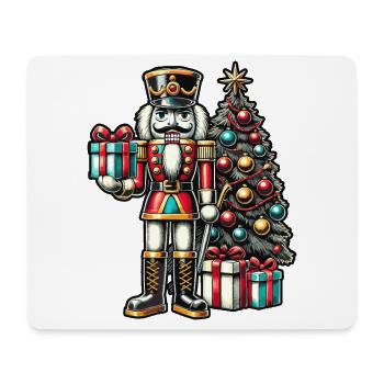 Nussknacker Mit Weihnachtsbaum Und Geschenken - Mousepad (Querformat) - Weiß - Vorne