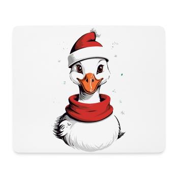 Canard de Noël avec chapeau de Noël - Tapis de souris (format paysage) - blanc - Devant