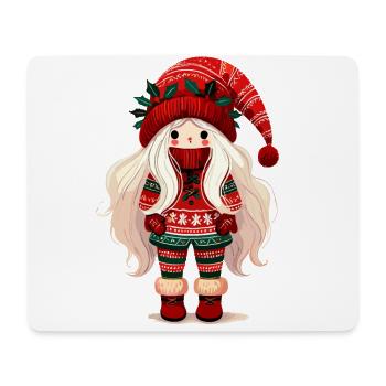 Niedlicher Weihnachtself Im Skandinavischen Style - Mousepad (Querformat) - Weiß - Vorne