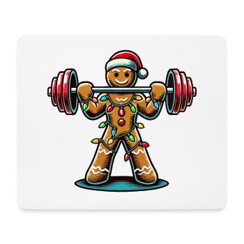 Drôle Pain d’Épice Homme Bodybuilder Noël - Tapis de souris (format paysage) - blanc - Devant