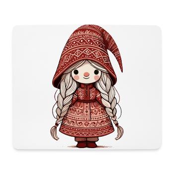 Christmas Gnome Woman Festive Gnome Girl - Mouse Pad (horizontal) - white - Front