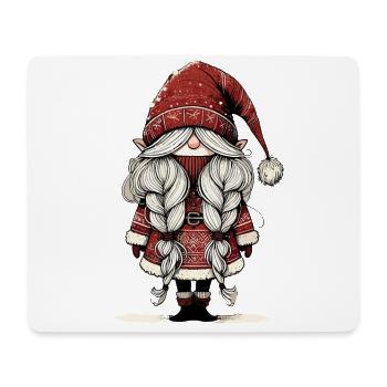 Cute Christmas elf in scandinavian style - Mouse Pad (horizontal) - white - Front