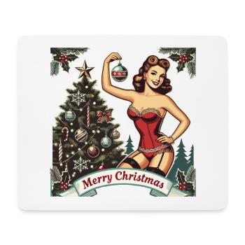 Christmas Pin-Up Retro Vintage Style - Mouse Pad (horizontal) - white - Front