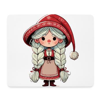 Weihnachtlicher Gnom Frau Im Skandinavischen Stil - Mousepad (Querformat) - Weiß - Vorne