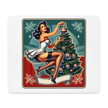 Retro Christmas Pin-Up Vintage Style - Mouse Pad (horizontal) - white - Front