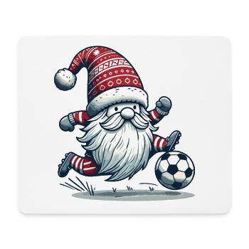 Weihnachtlicher Fußball Gnom Für Fans - Mousepad (Querformat) - Weiß - Vorne