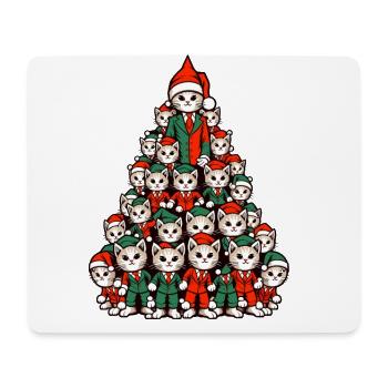 Christmas Christmas Tree Cats - Mouse Pad (horizontal) - white - Front