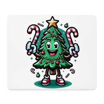Fröhlicher Weihnachten Retro Baum - Mousepad (Querformat) - Weiß - Vorne