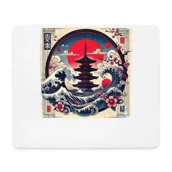 Pagode japonaise traditionnelle, - Tapis de souris (format paysage) - blanc - Devant