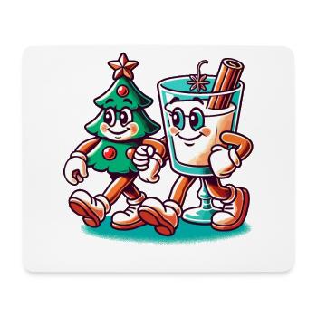 Merry Christmas Retro Style - Mouse Pad (horizontal) - white - Front