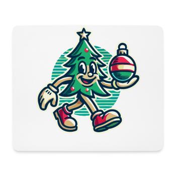 Funny Retro Christmas Tree with Ball - Mouse Pad (horizontal) - white - Front