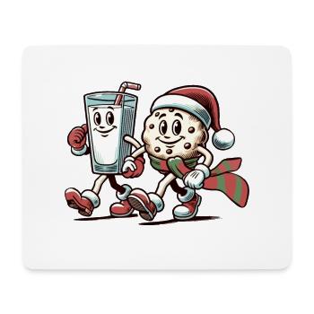 Merry Christmas with funny mascot - Mouse Pad (horizontal) - white - Front