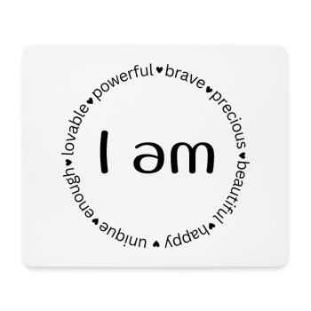 Je suis – Conception d’affirmations positives - Tapis de souris (format paysage) - blanc - Devant