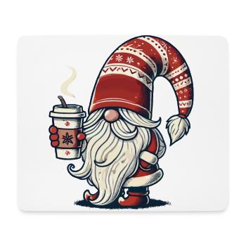Weihnachten Gnom Mit Kaffeezauber - Mousepad (Querformat) - Weiß - Vorne