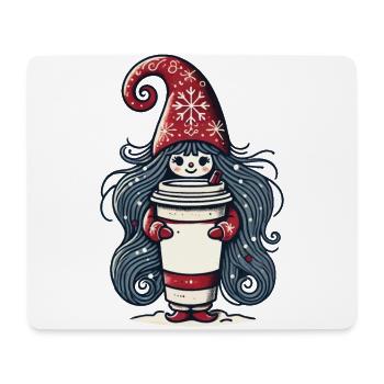 Christmas Coffee Lover Gnome - Mouse Pad (horizontal) - white - Front