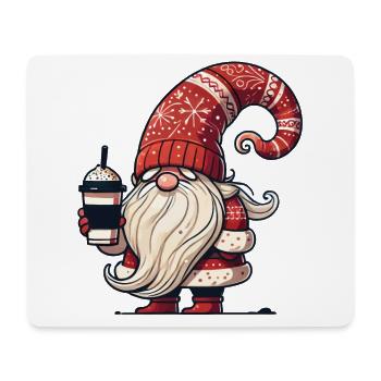Weihnachten Gnom Mit Kaffee Für Kaffeeliebhaber - Mousepad (Querformat) - Weiß - Vorne