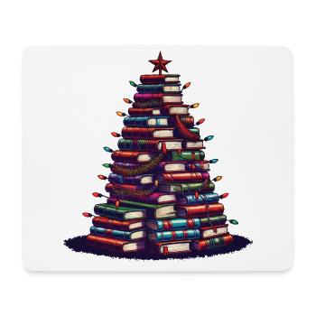 Livres Sapin de Noël pour les amateurs de livres - Tapis de souris (format paysage) - blanc - Devant