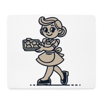 Cuisinier joyeux avec des biscuits - Tapis de souris (format paysage) - blanc - Devant