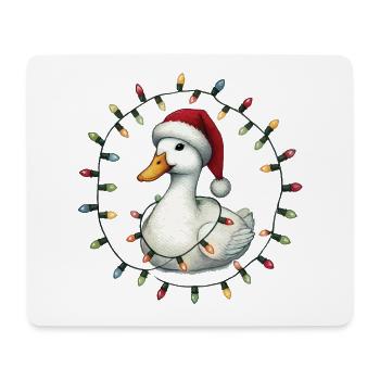 Lustige Ente Mit Lichterkette Weihnachten - Mousepad (Querformat) - Weiß - Vorne
