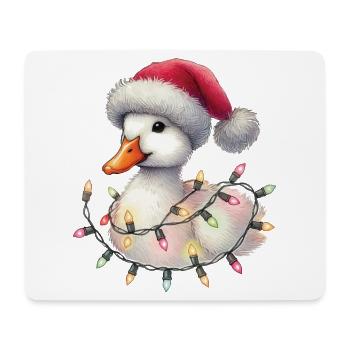 Chapeau de fées de Noël canard drôle - Tapis de souris (format paysage) - blanc - Devant