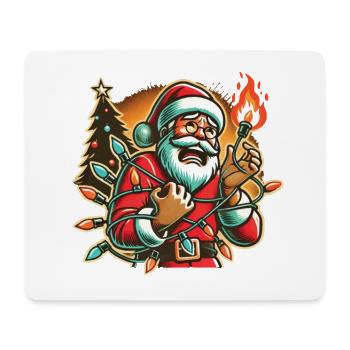 Père Noël avec humour de choc électrique - Tapis de souris (format paysage) - blanc - Devant