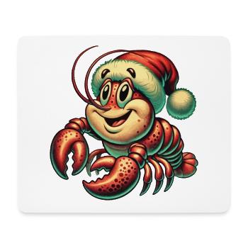 Weihnachtshummer Mit Mütze - Mousepad (Querformat) - Weiß - Vorne