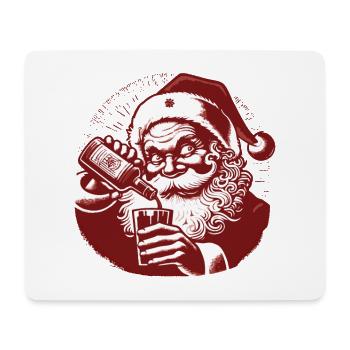 Le Père Noël aime l’alcool Humour de Noël - Tapis de souris (format paysage) - blanc - Devant