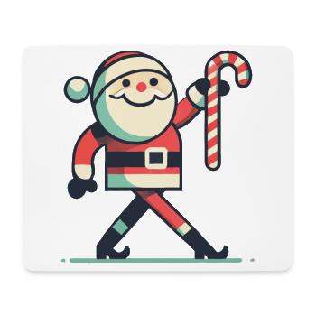 lustiHappy Santa with candy cane - Mouse Pad (horizontal) - white - Front