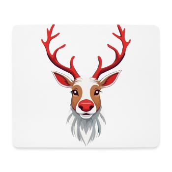 Merry Reindeer Christmas Motif - Mouse Pad (horizontal) - white - Front