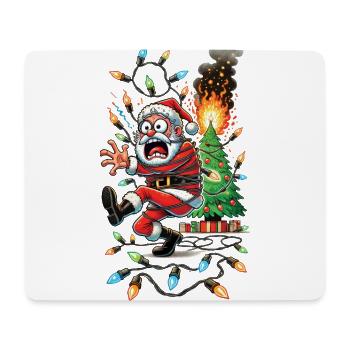Père Noël Électrocution Chaos Désastre - Tapis de souris (format paysage) - blanc - Devant